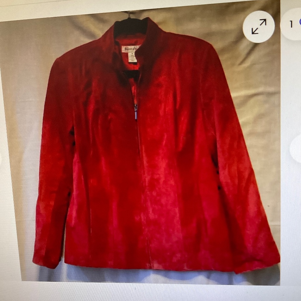 Preston & York Genuine Red Leather Jacket Full Zip Genuine MEDIUM